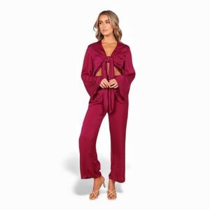 SNDYS x REVOLVE Pluto Wide Leg Jumpsuit in Fuchsia NWT